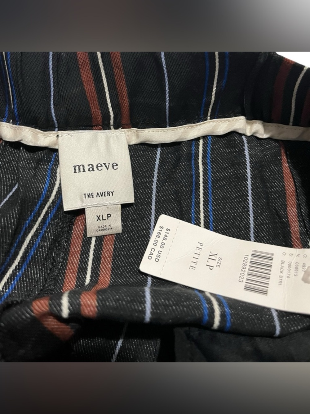 NWT Anthropologie The Avery Striped Silky Pleated Trousers by Maeve Sz XLP - Picture 7 of 11